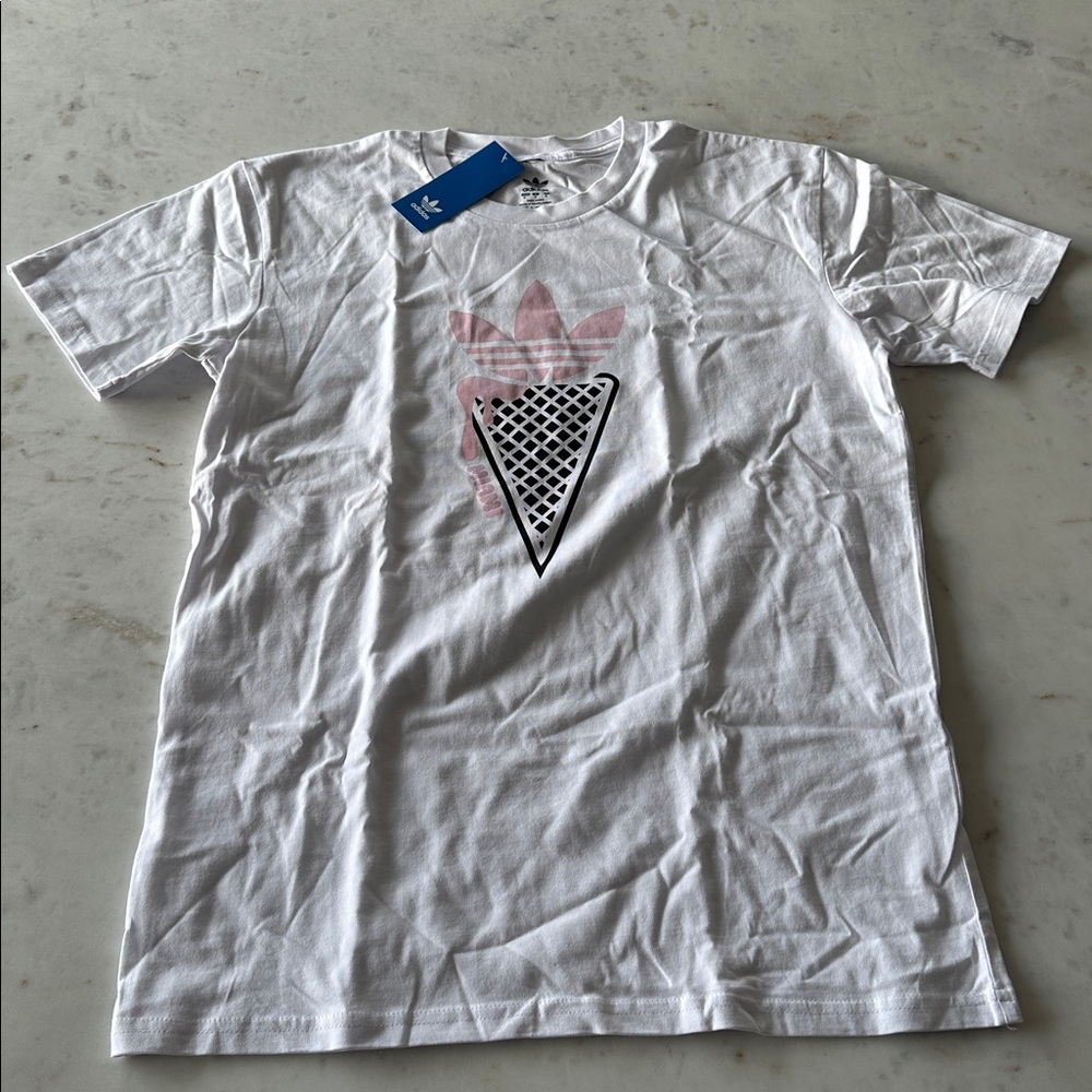 Adidas Miami Ice Cream Cone Graphic Tee Whtie Pink Size M